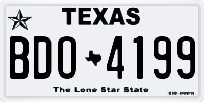 TX license plate BDO4199
