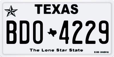 TX license plate BDO4229