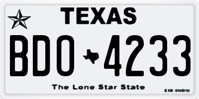 TX license plate BDO4233