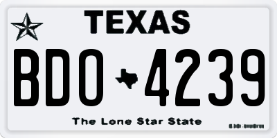 TX license plate BDO4239