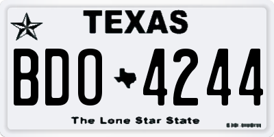 TX license plate BDO4244