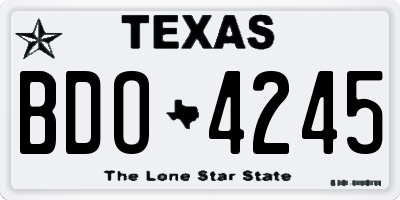 TX license plate BDO4245