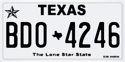 TX license plate BDO4246