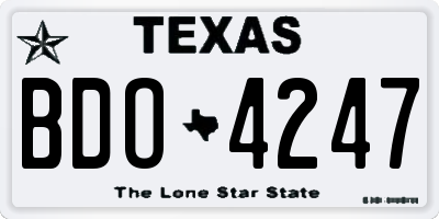 TX license plate BDO4247