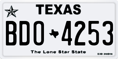 TX license plate BDO4253