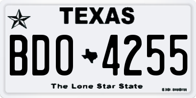 TX license plate BDO4255