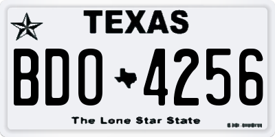 TX license plate BDO4256