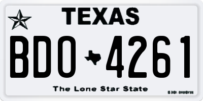 TX license plate BDO4261