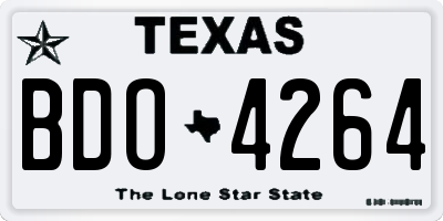 TX license plate BDO4264