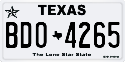 TX license plate BDO4265