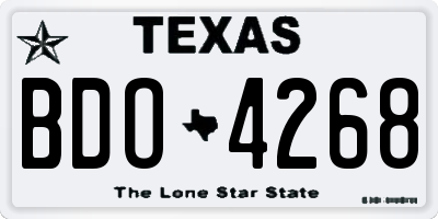 TX license plate BDO4268