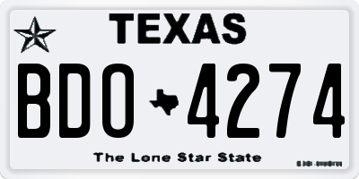 TX license plate BDO4274