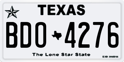 TX license plate BDO4276