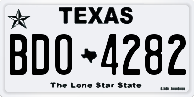 TX license plate BDO4282