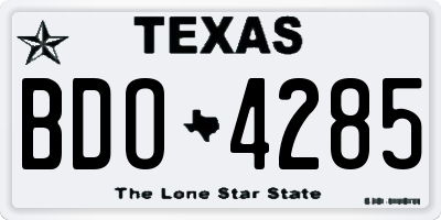 TX license plate BDO4285