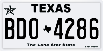 TX license plate BDO4286