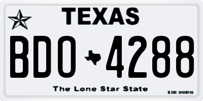 TX license plate BDO4288
