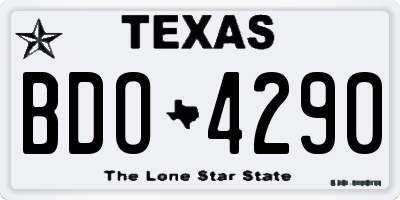 TX license plate BDO4290