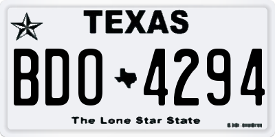TX license plate BDO4294