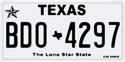 TX license plate BDO4297