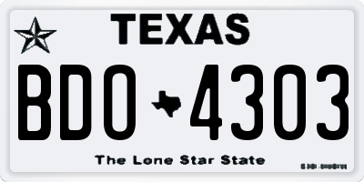 TX license plate BDO4303
