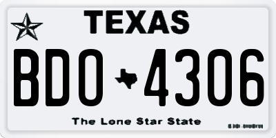 TX license plate BDO4306