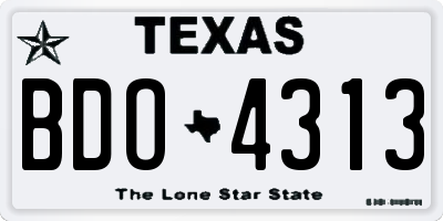 TX license plate BDO4313