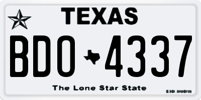 TX license plate BDO4337