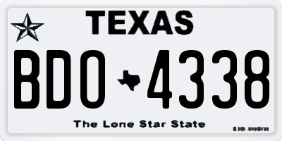 TX license plate BDO4338