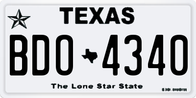 TX license plate BDO4340