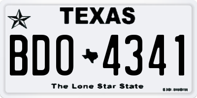 TX license plate BDO4341