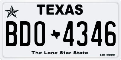 TX license plate BDO4346