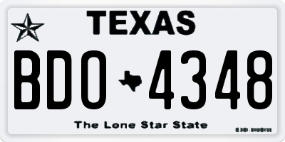 TX license plate BDO4348