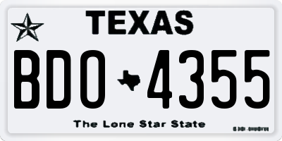 TX license plate BDO4355