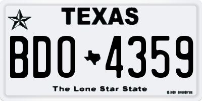 TX license plate BDO4359