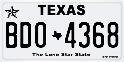 TX license plate BDO4368