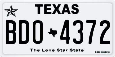 TX license plate BDO4372