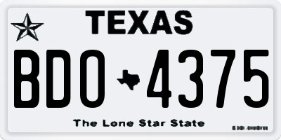TX license plate BDO4375
