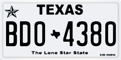 TX license plate BDO4380