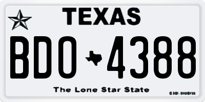 TX license plate BDO4388