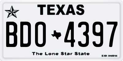 TX license plate BDO4397