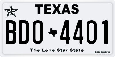 TX license plate BDO4401