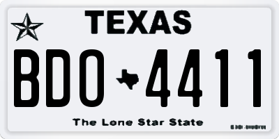 TX license plate BDO4411