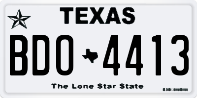TX license plate BDO4413