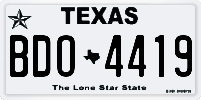 TX license plate BDO4419