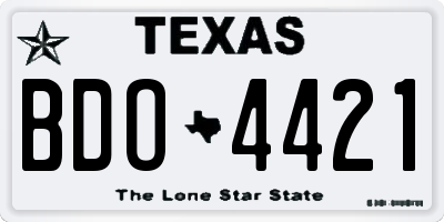 TX license plate BDO4421
