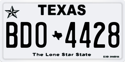 TX license plate BDO4428