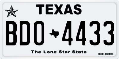 TX license plate BDO4433