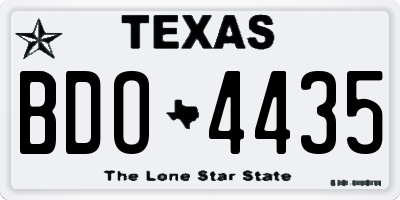 TX license plate BDO4435