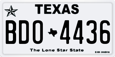 TX license plate BDO4436